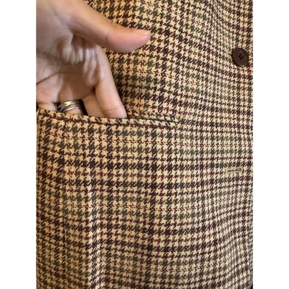 Rena Rowan Saville Petite 4P Blazer Made in USA 100% Worsted Wool Houndstooth - Picture 8 of 9